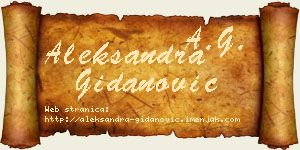 Aleksandra Gidanović vizit kartica